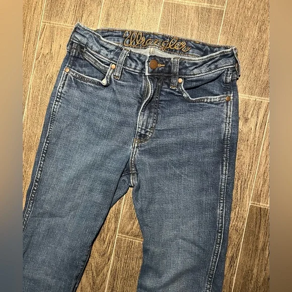 Wrangler Retro High Rise Flare Jeans Women’s Bell Bottoms Rodeo Blue Size 26x34 - Picture 2 of 10